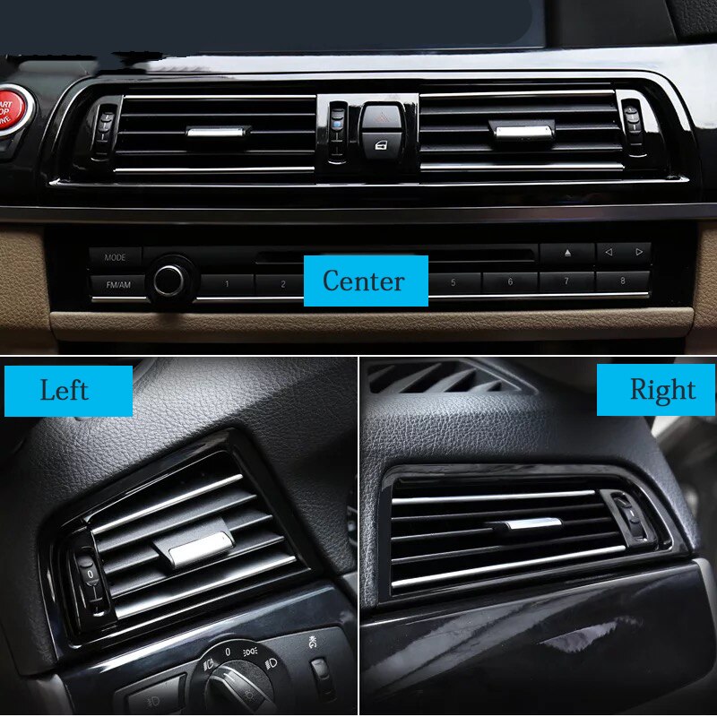 Auto Mitte Rechts Verknüpfungen Hinten Klimaanlage entlüften Grill Steckdose Tafel Abdeckung Für BMW 5 Serie F10 F18 Installation Zubehör
