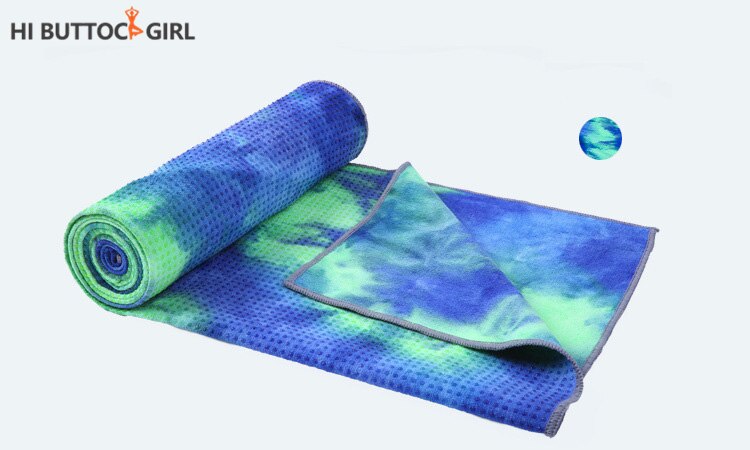 Yoga tæpper miljøvenlig yoga skridsikker håndklædemåtte yogamåttehåndklæde mikrofiber yoga håndklæde yoga sports tilbehør: Blå