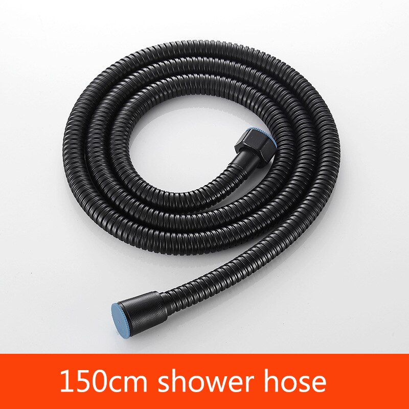 Sort abs regnbrusehoved sort håndholdt brusehoved vandbesparende filter spraydyse multifunktion: Bruserslange