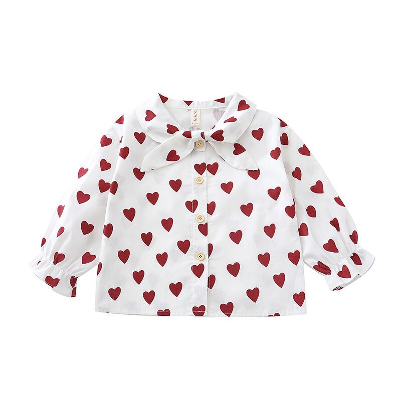 Baby Meisjes Peuter Lente Katoenen Blouse Baby Roze Bowtie Bloemen Zachte Casual Leuke Comfortabele Kleding Volledige Mouw