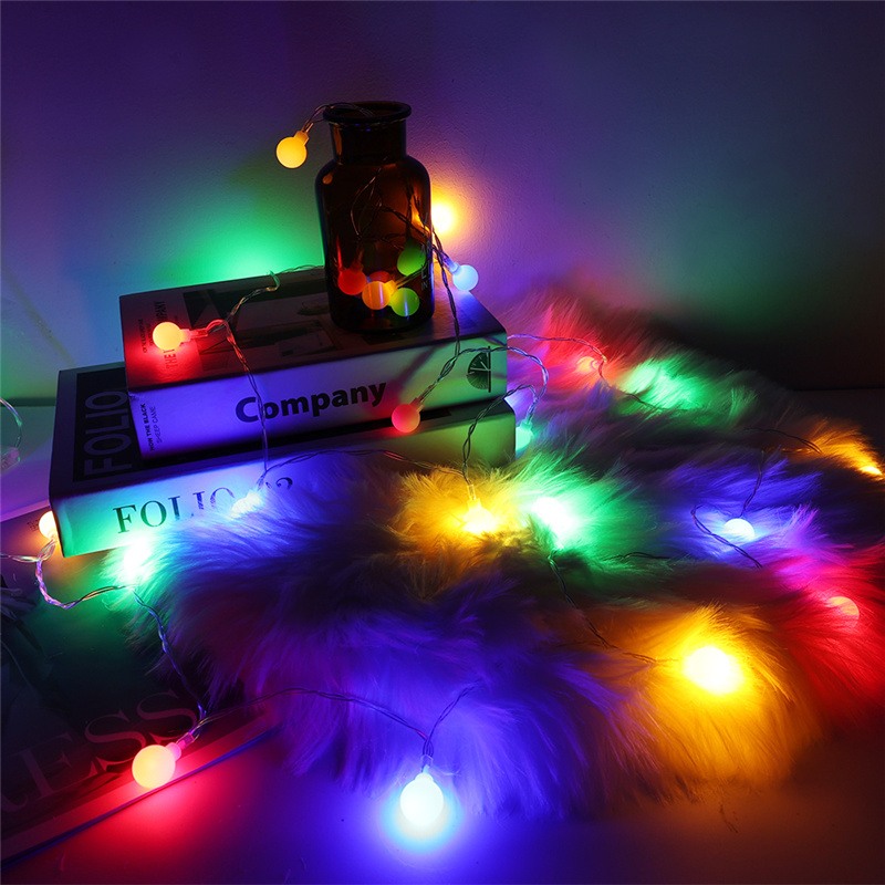 5M 50LEDS Round Ball String Lights Garland Lighting Lamp Outdoor Garden Festival Wedding Party Home Decoration Battery Powered