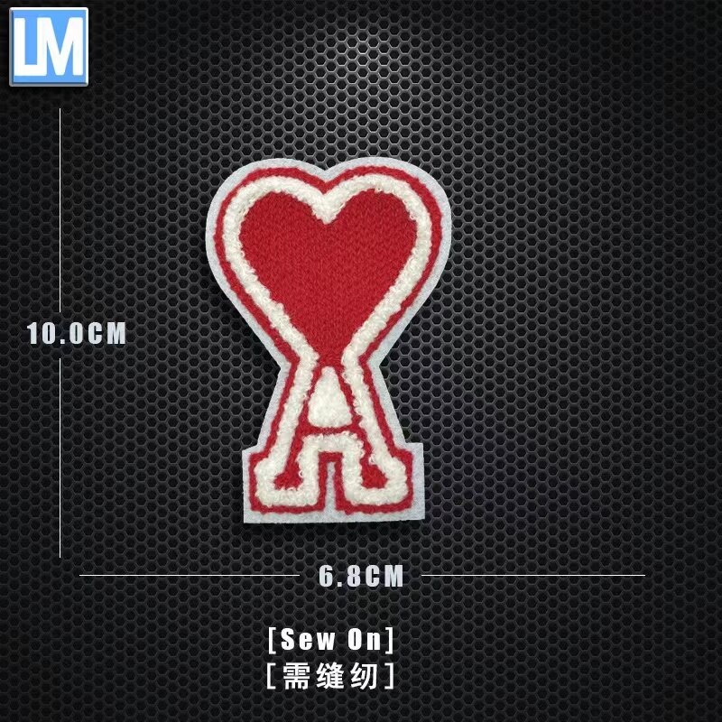 Herz EINE Stickerei kleidung zubehör Patch tuch aufkleber kleine Etikett pfirsich herz stickerei abzeichen abzeichen pfirsich: 006