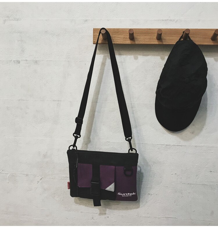 Japanese Boys Bag Ins Tide Brand Student Messenger Bag 's Small Shoulder Bag Tide Style Personality Shoulder Bag Jump Bag: Purple 