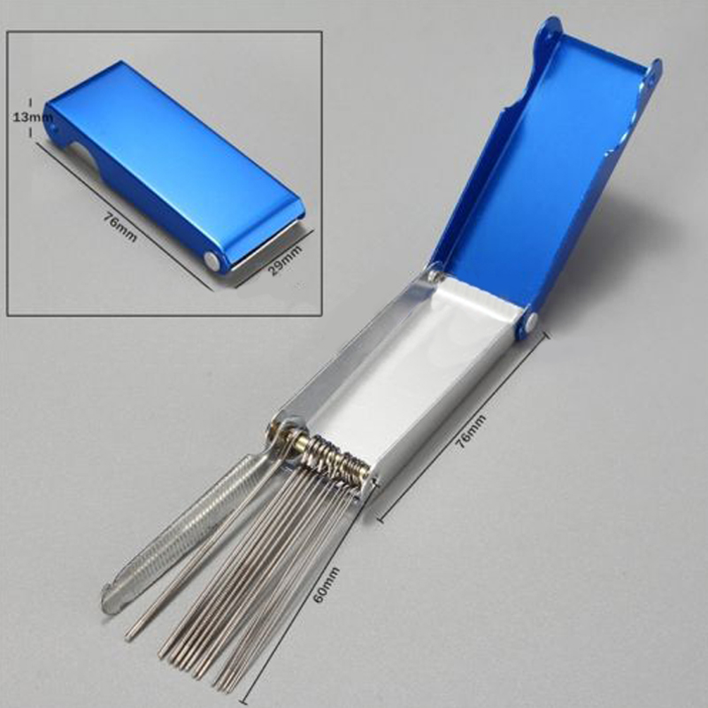 Steel Carburetor Jet Universal Motorcycle ATV Carb Cleaning Tool Motorbike Blue + Silver