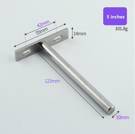 High support Heavy Tool 3/4/5 inch Concealed Floating Wall Shelf Support Metal Brackets Home improvement supplies: 5 inches