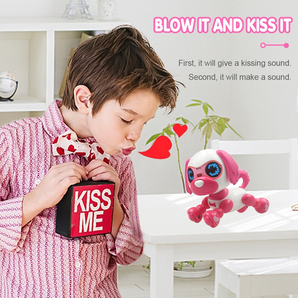 Smart robot pour animaux de compagnie chien LED Yeux L'enregistrement Sonore Chanter Sommeil Mignon Chien Jouet Voix contrôle tactile d'enregistrement Jouets Interactifs