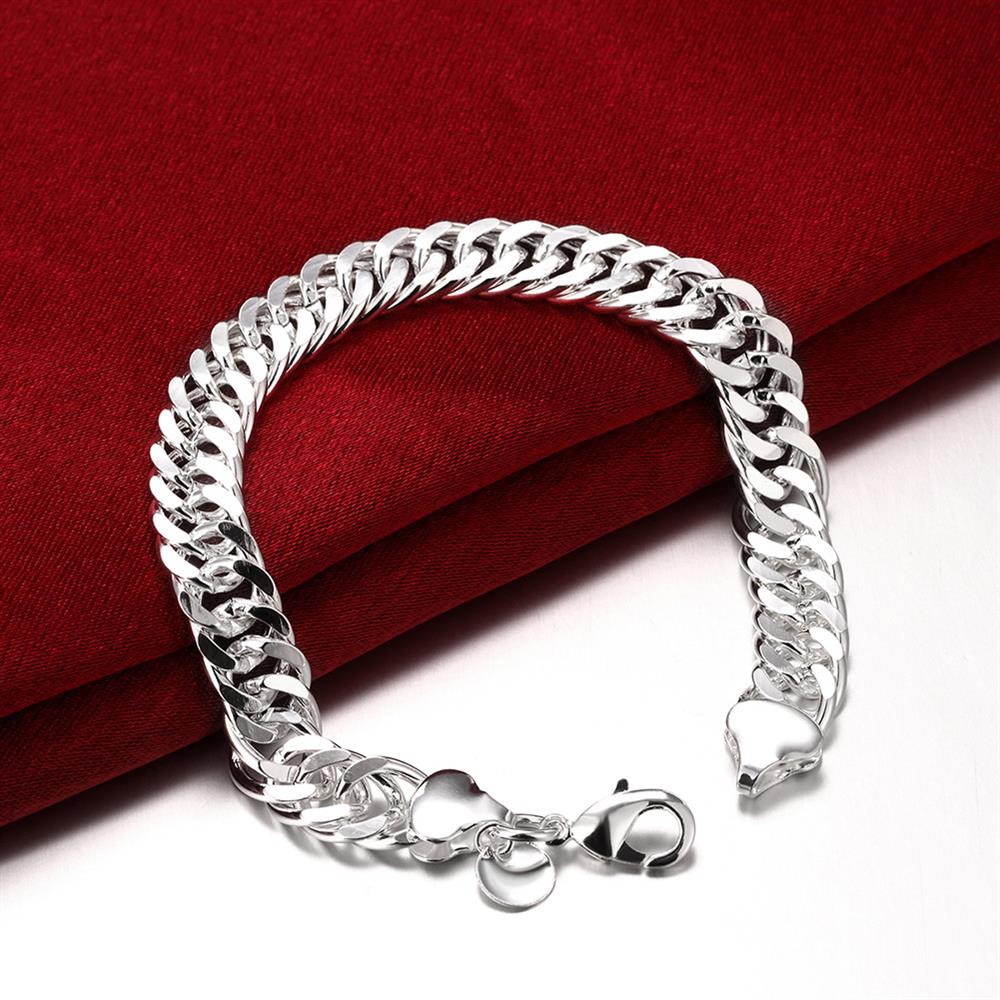 Charm 925 Sterling Zilveren Armbanden Ketting Sieraden Set Classic Mannen 10Mm Chain 20/24 Inch Mode Party Kerstcadeaus