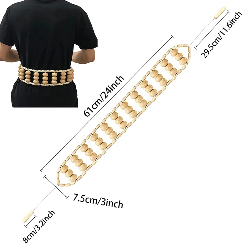 Houten Massage Roller Therapie Lichaamsmassageapparaat Voet Gezicht Schouderhals Hand Duw Roller Massageapparaat Lichaam Vormgeven Massage Tool: Bruin