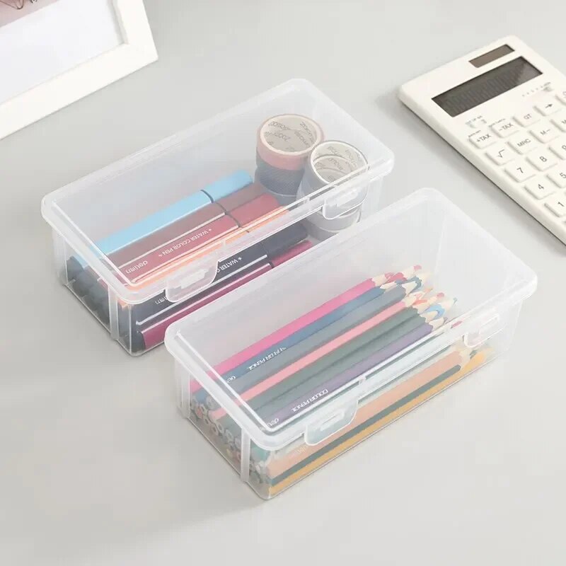 1PC Transparant Etui Schets Plastic Etui Opbergdoos Art Student Etui Grote Capaciteit Toolbox
