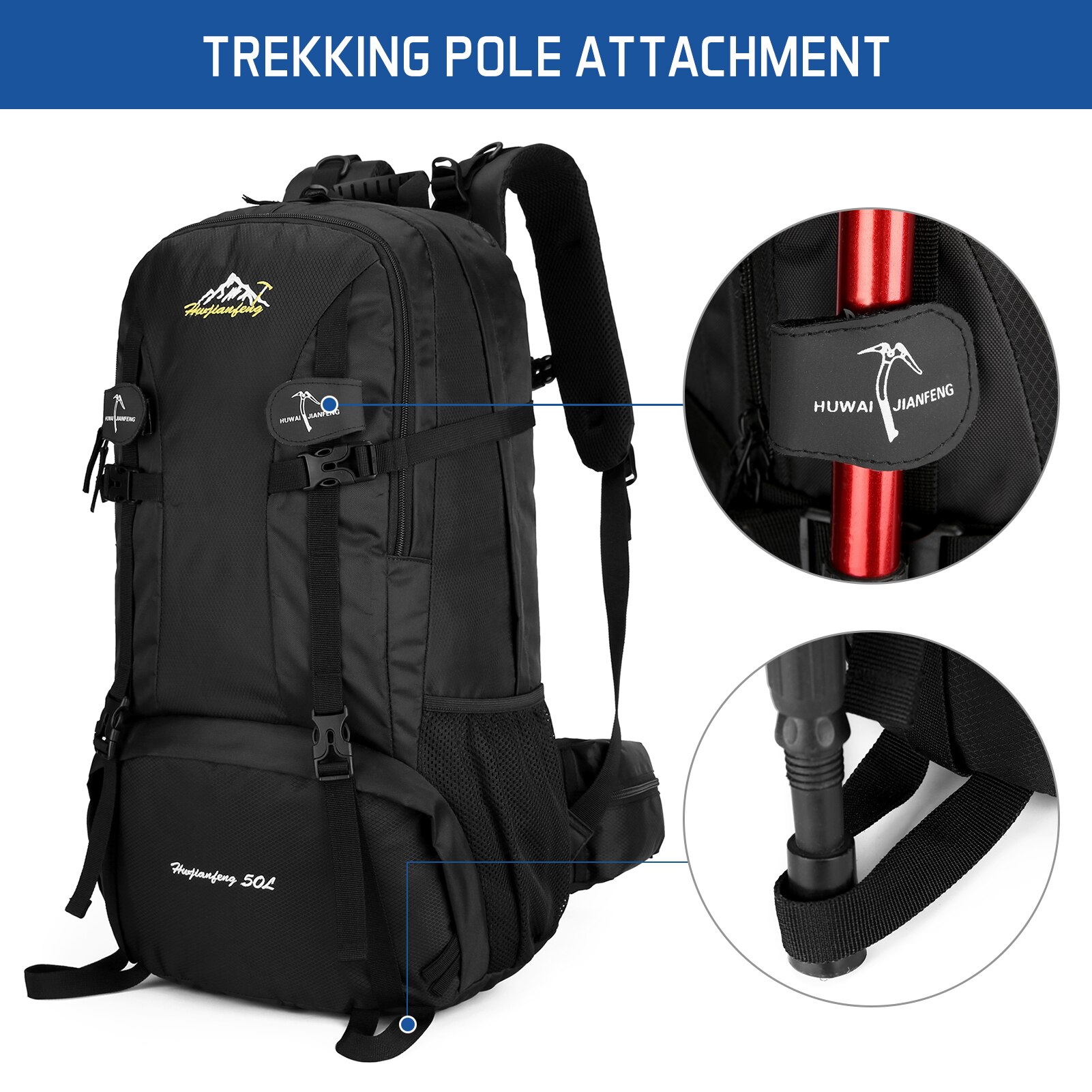 50L Trekking Backpack Hiking Backpack for Mountaineering Travelling Camping