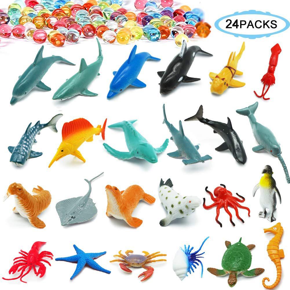 Kuulee 24 stks/set Kinderen Mini Marine Diermodel Speelgoed Grappig Spel Onderwijs Speelgoed Cadeau
