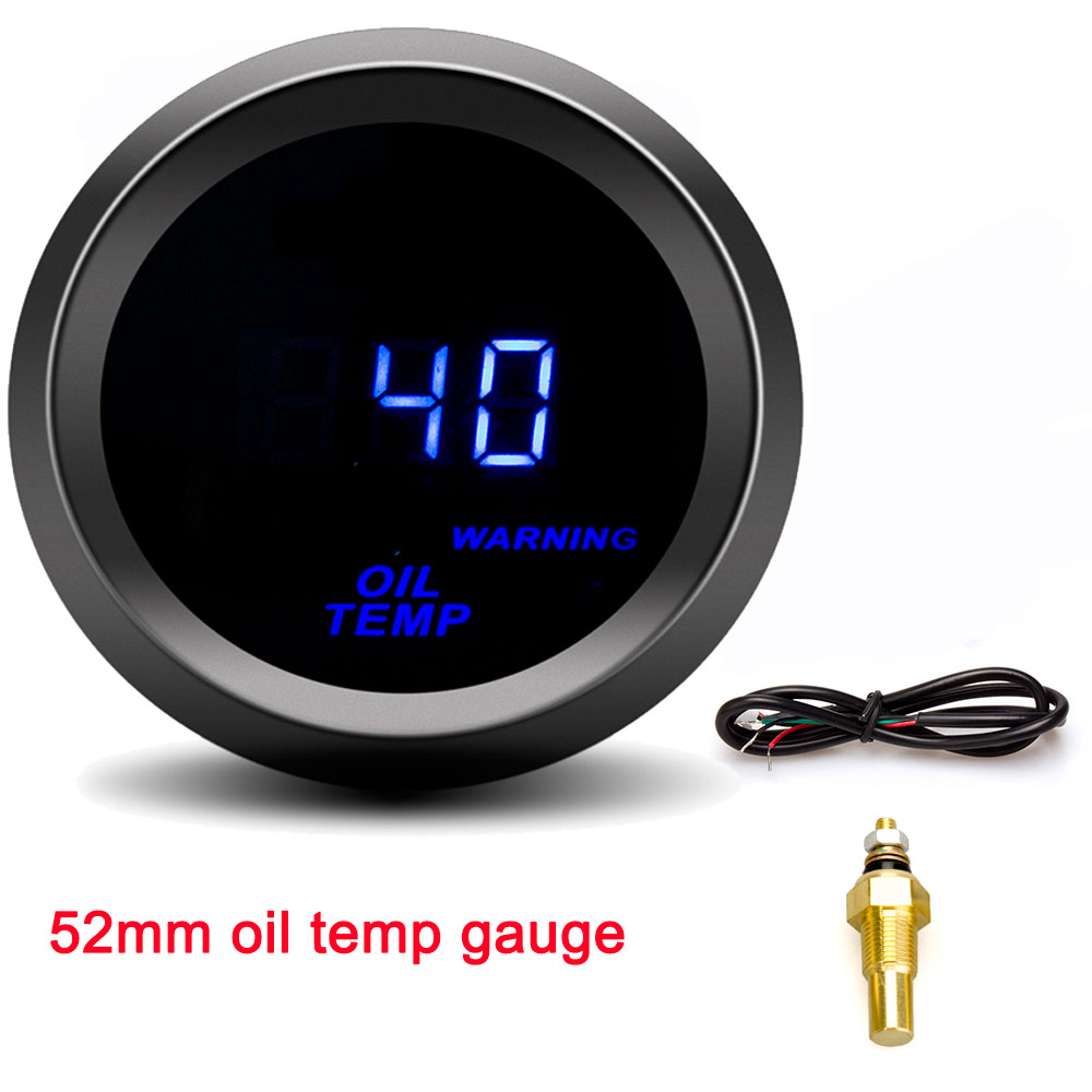 AD 52mm Car Digital Tachometer Turbo Boost Gauge PSI BAR Water Temp Oil Temp Oil Pressure Gauge Voltmeter Rpm Warning Light: Brown