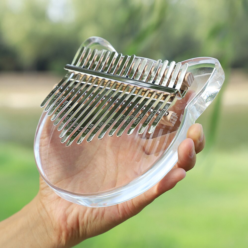 Piano de pulgar Kalimba de cristal, 17 teclas, acrílico, transparente, música, , africano