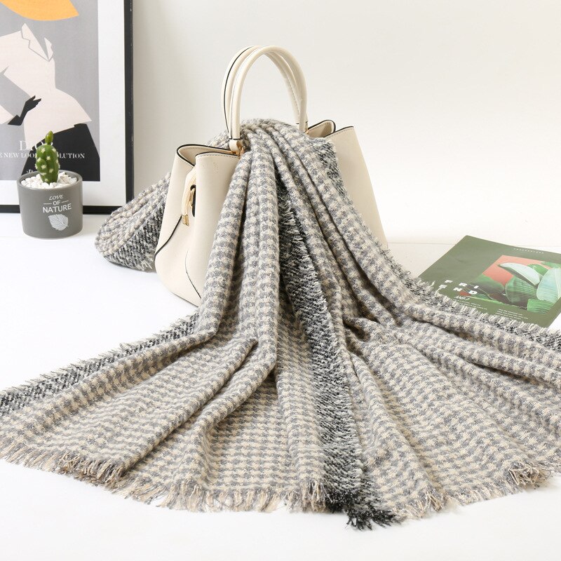 Großer Karierter Winter Schal Für Frauen - Extra Dick & Weich In Verschiedenen Farben