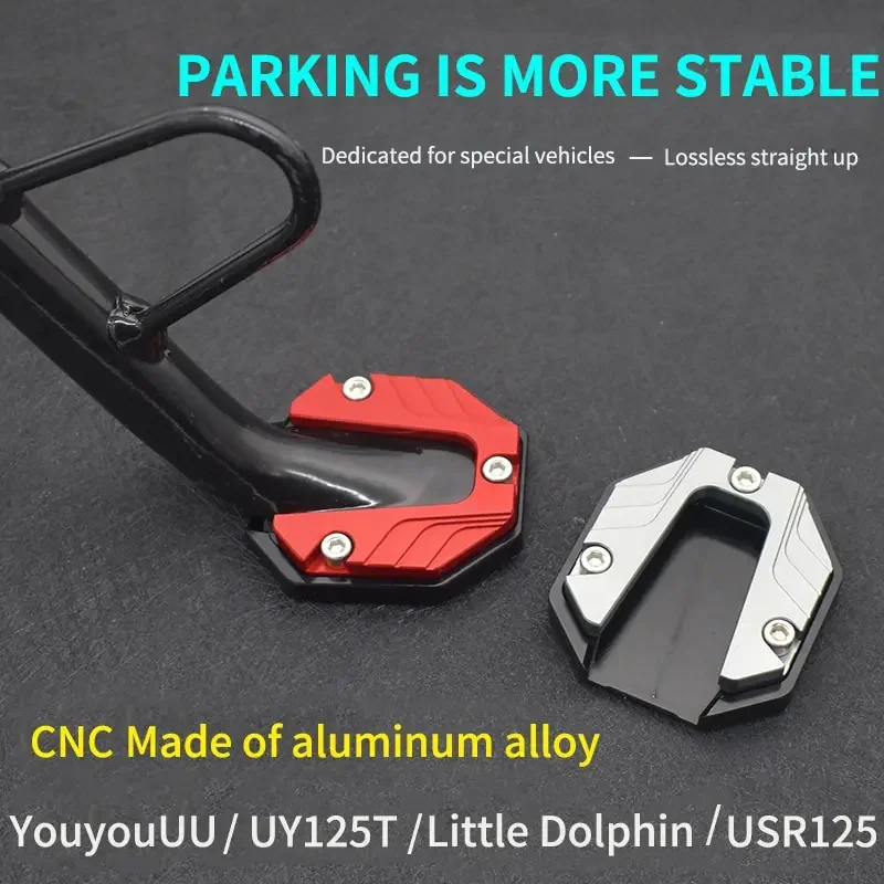 Aluminium Motorfiets Fiets Kickstand Extender Anti-Slip Voet Zijstandaard Verlengstuk Voetsteun Voor Motorfiets Crossmotor