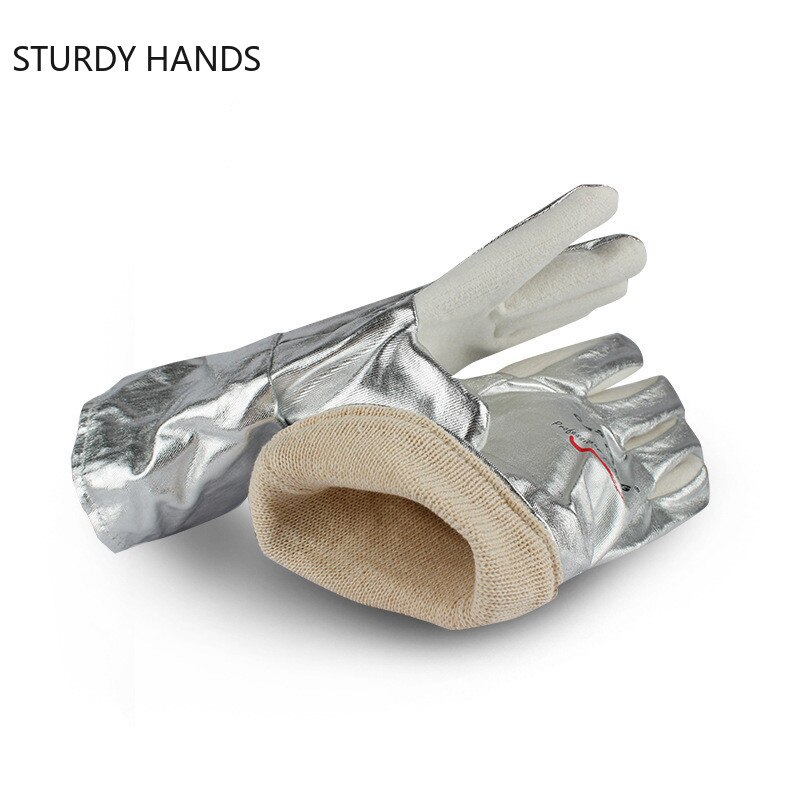 Guantes de protección resistentes a altas temperaturas, guantes de trabajo de aislamiento y antiquemaduras, guantes gruesos de seguridad térmica para Cocina