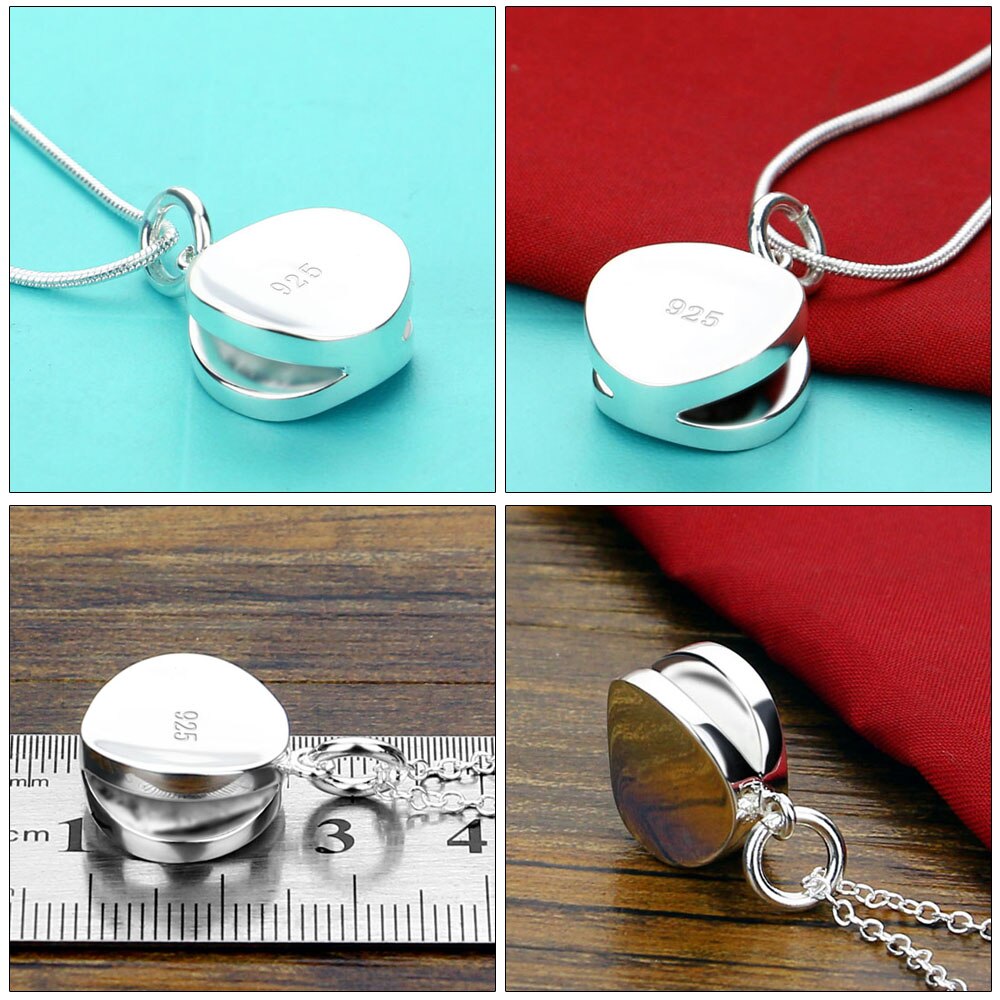 Verkauft werden 100% 925 halsketten aus sterlingsilber mit schlichtem geometrischem runden anhänger, choker und 20 cm langer schlangenkette, damenschmuck