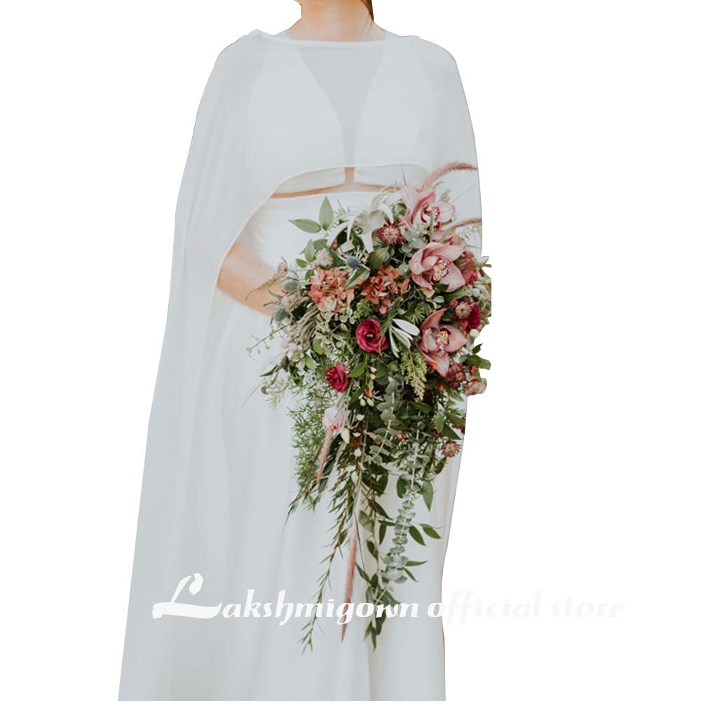Eenvoudige Goedkope Bruiloft Accessoires Jassen Bolero Chiffon Wedding Cape Sjaals Wit En Ivoor Bruids Wraps