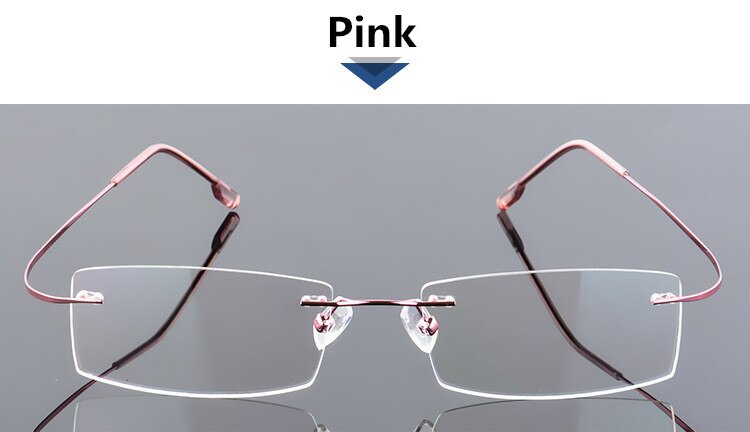 Brilmontuur Randloze Ultralichte Brillen Vrouwen Mannen Computer Optische Glazen Voor Mannelijke Vrouwelijke Transparant Clear Lens: C4 Pink