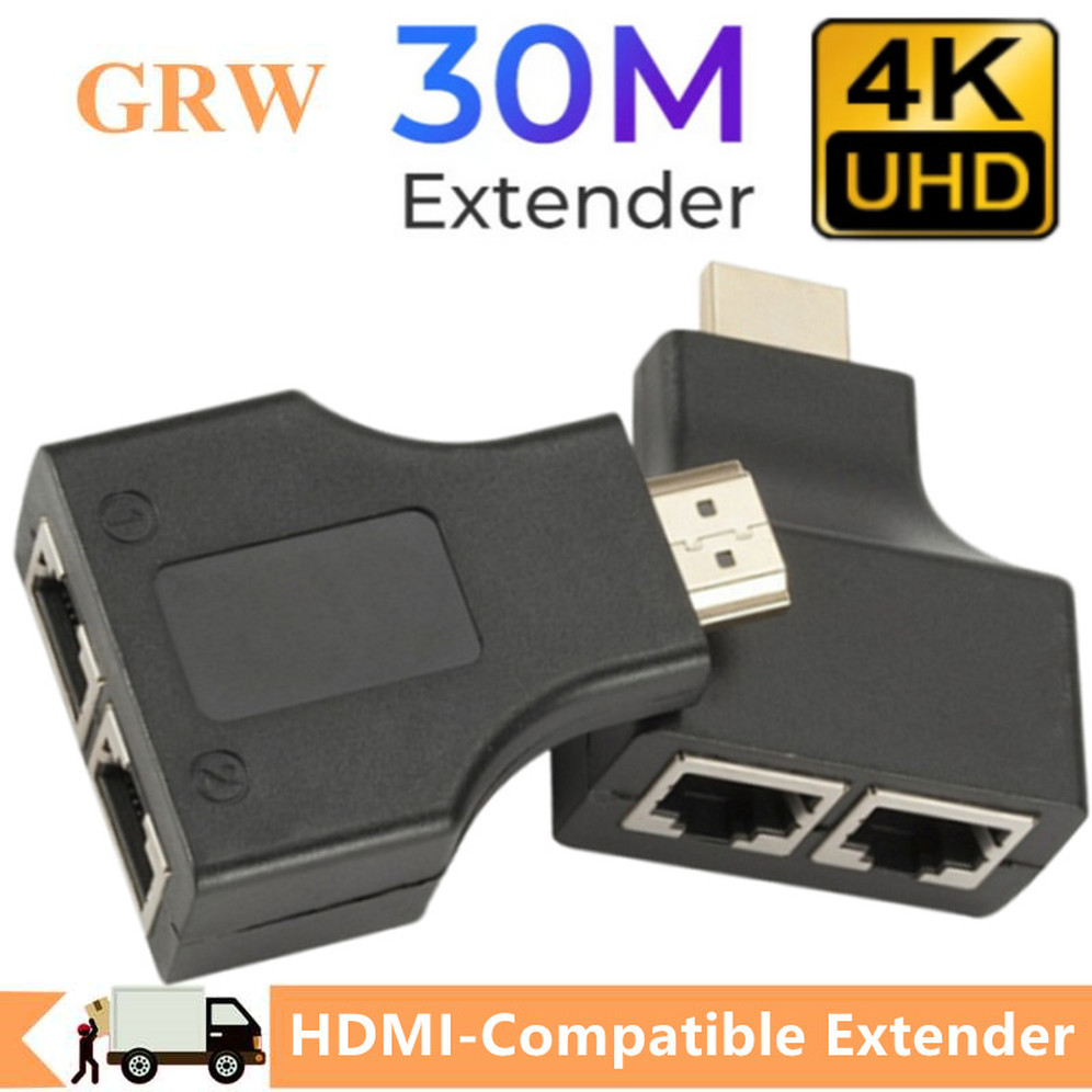 Grwibeou-extensor 4K compatible con HDMI, receptor transmisor de extensión de red LAN RJ45, Cable Ethernet TX RX Cat5e CAT6