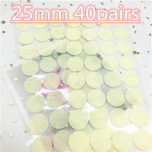 40pair 25mm Colorful Velcros Adhesive Self Adhesive Fastener Tape Hooks And Loops Strong Glue Magic Tape Dot Sticker Nylon Disc: 25mm beige 40pairs