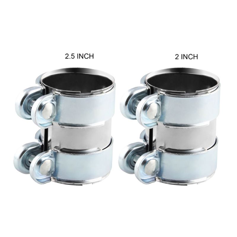 Automotive Universal 2/2.5 Inch Exhaust Band Clamp Stainless Steel Lap Joint for Muffler Catback Pipe Connector Repair