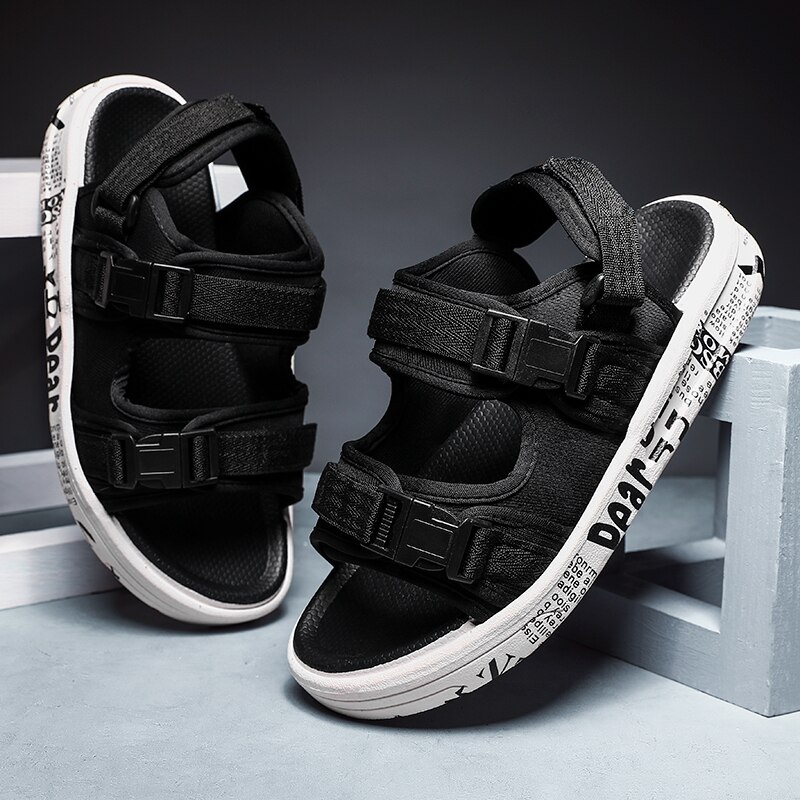 Męskie sandały na co dzień, klapki, letnie buty gladiatorki, plażbyć winnym sandały męskie, outdoorowe, z odkrytymi palcami, odpinanym paskiem, sandały męskie eva