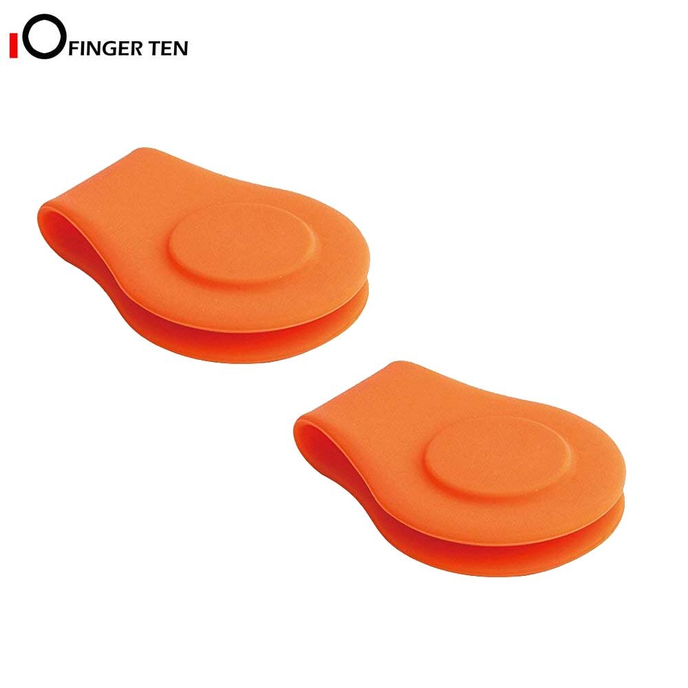 2 st silikon magnetisk golfhatt klämma boll markör hållare fäst på din mössa ficka kant bälte kläder: Orange