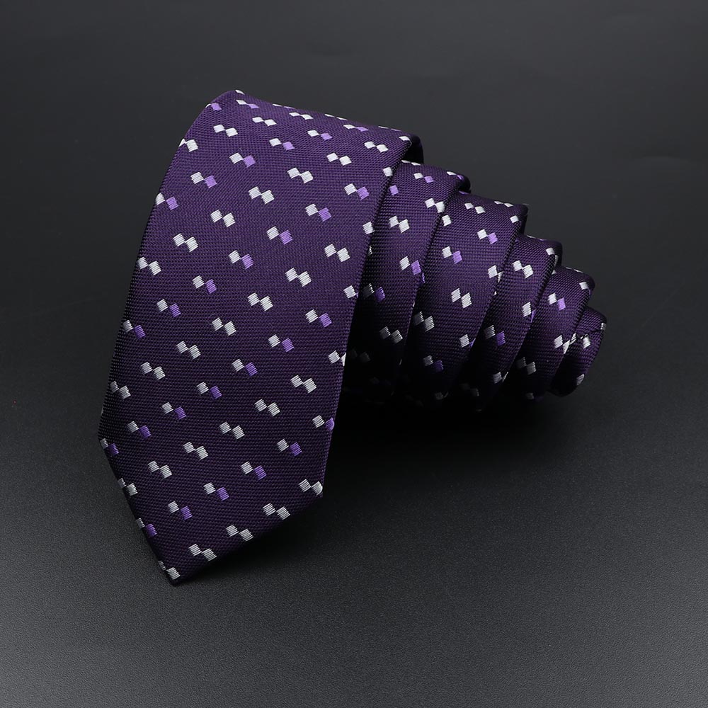 Klassische, schmale, gestreifte Krawatte für Herren, verrotten, marineblau, Jacquard-gewebt, solide Krawatte mit karierten Punkten, Alltagskleidung, Krawatte, Hochzeit, Party,: Leuchtend Gelben
