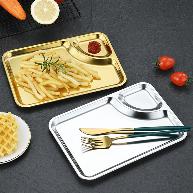 Stainless Steel Plate Rectangular Tray Practical Flat-Bottom Tray Rectangular Tray Restaurant Flat Bottom Plate