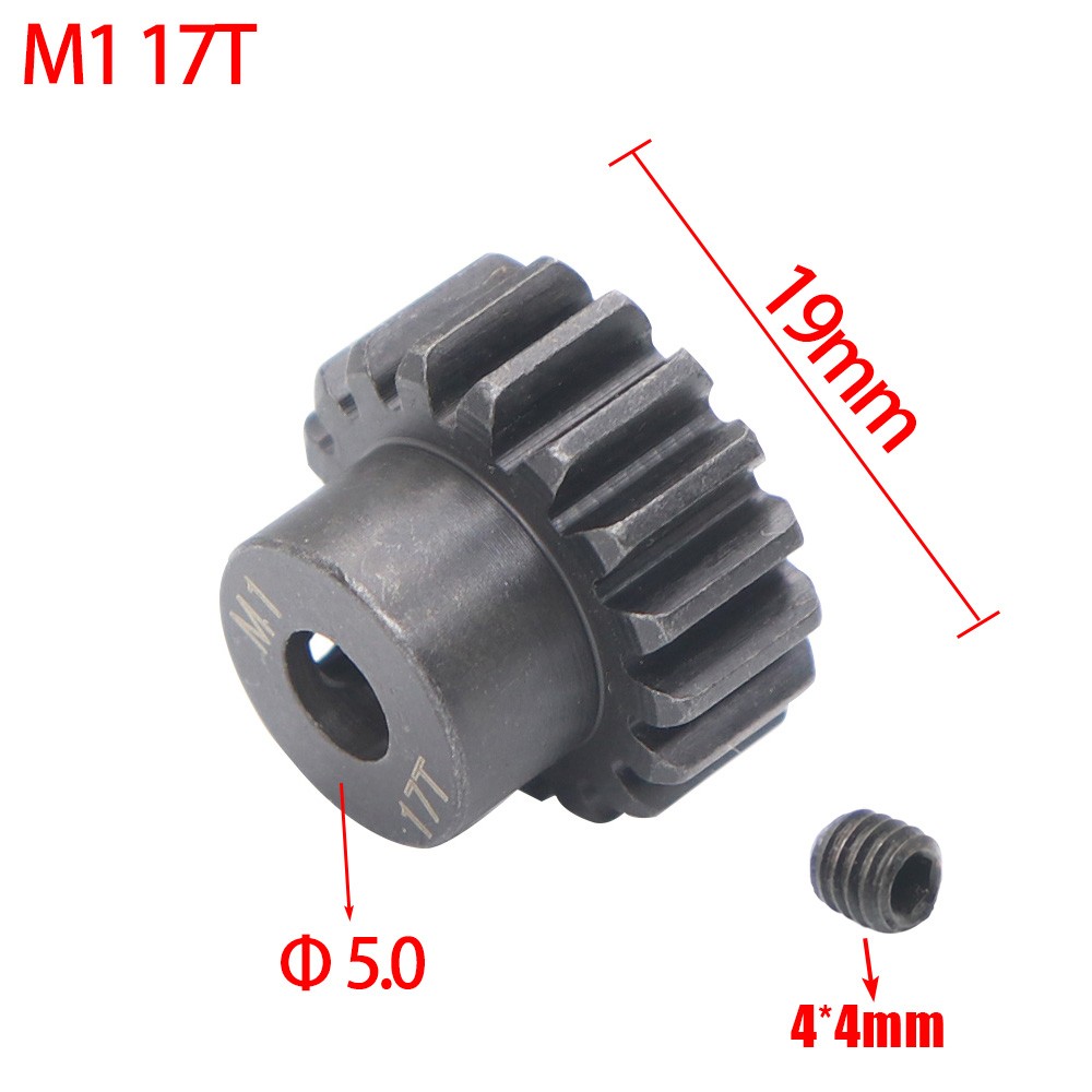 Ajrc M1 5Mm 15T 16T 17T 18T 20T 21T Zwart Stalen Metalen Pinion motor Gear Voor 1/8 Rc Model Auto Motor