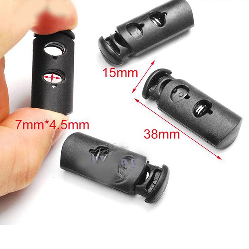 Multi Style Black Push Cord Lock Spring Clasp Plastic Stoppers Ends Toggles Clip For Apparel Bungee Elastic Rope Parts 10pcs