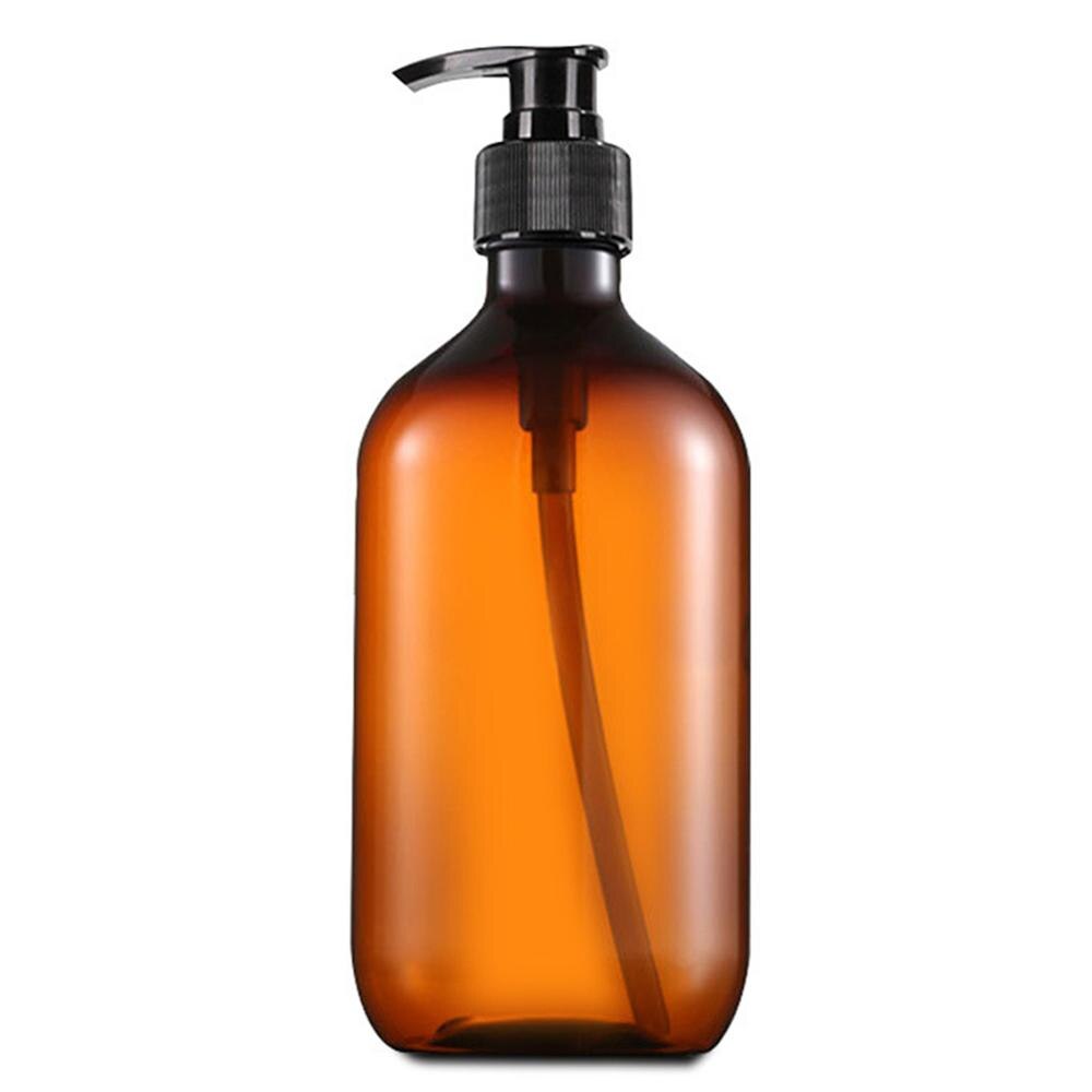 500Ml Lege Plastic Hervulbare Pomp Fles Lotion Shampoo Douchegel Zeepdispenser Fles Outdoor Reizen: Bruin