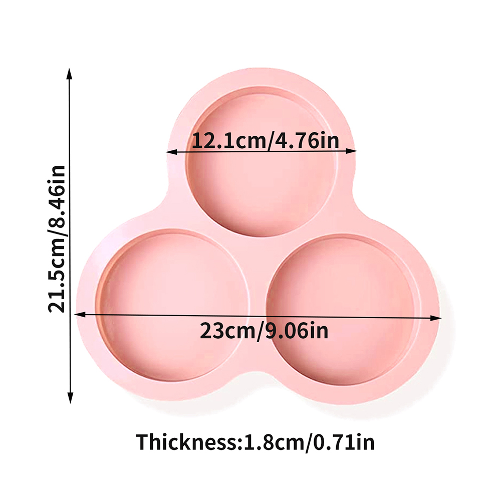 Stampo per uova in silicone Friggitrice ad aria Stampo per uova riutilizzabile a 3 cavità focaccina Torta Stampo per cottura Accessori da cucina: Rosa