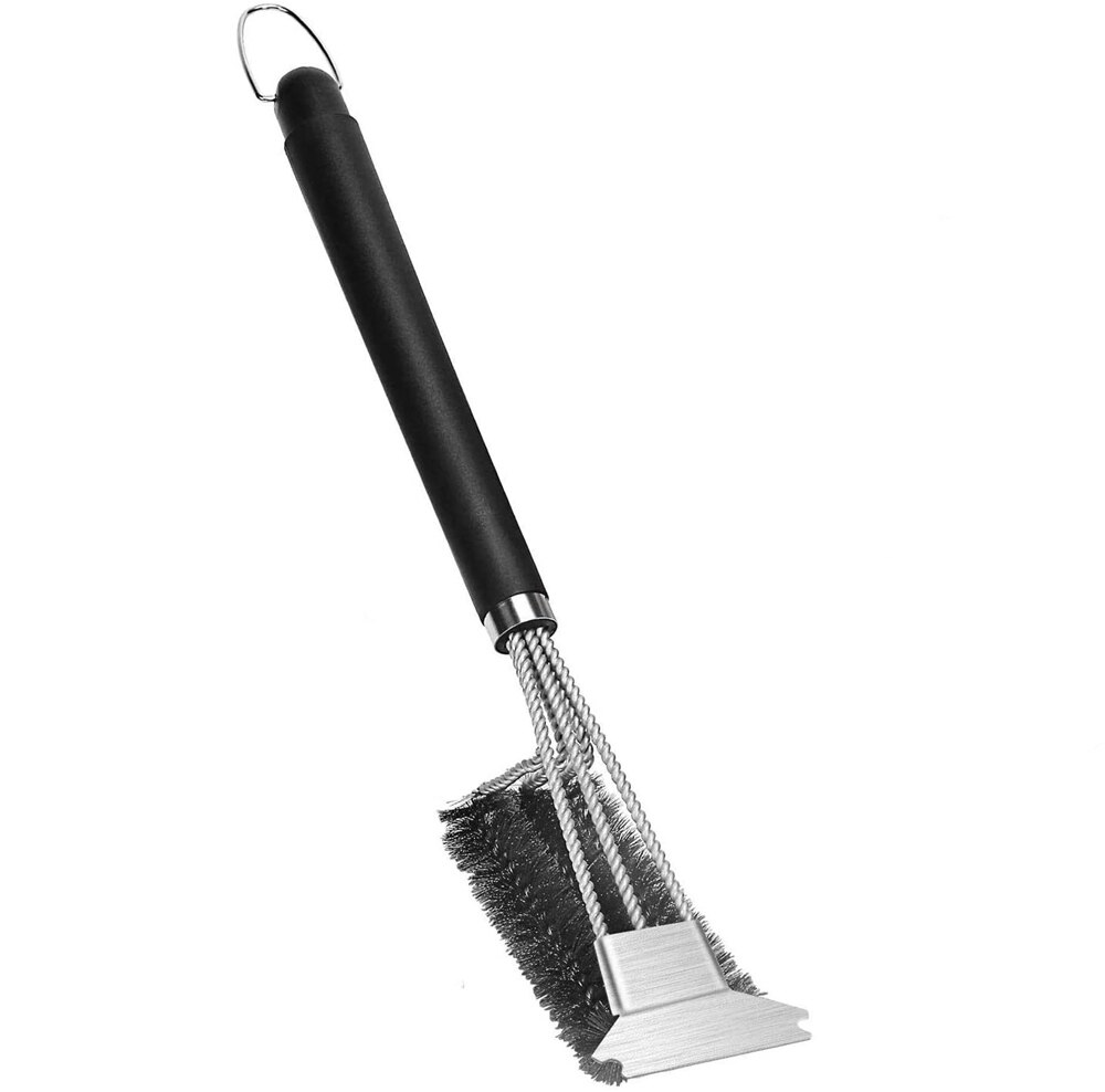 Barbecue Grill Brush Scraper Non-stick Long Handle Stainless Steel Wire BBQ Clean Tool Grills Cleaning Brush Kitchen Accessories: Triple Head