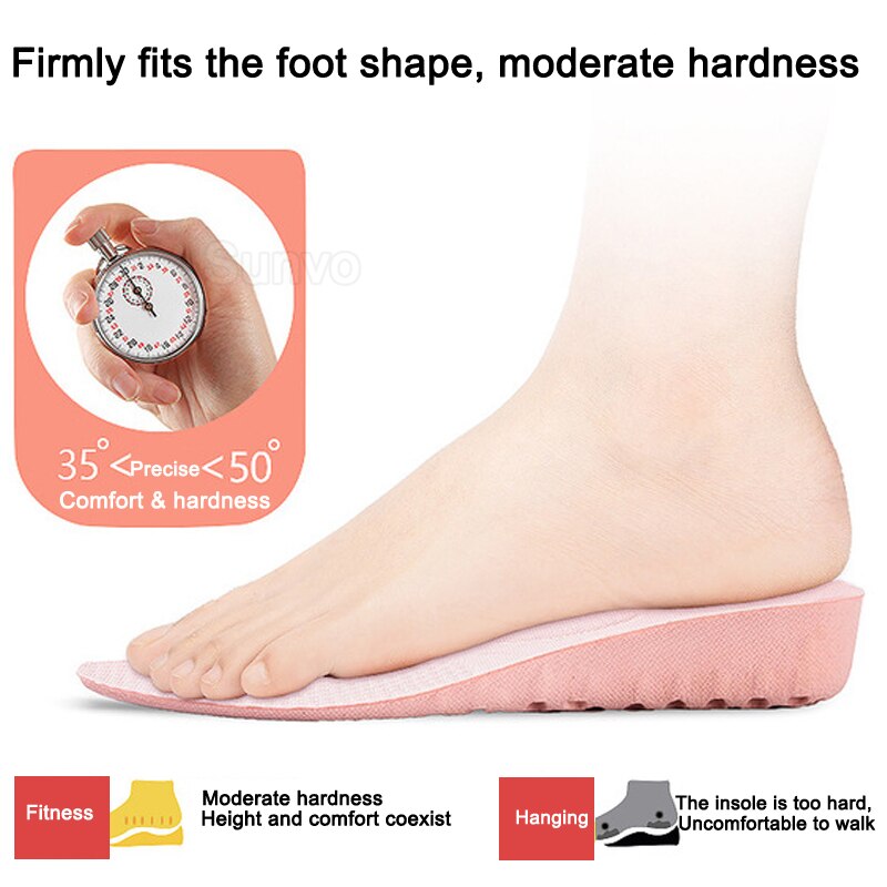 Sunvo onzichtbare verhoogde inlegzolen voor schoenen dames heren zachte ademende deodorant verhoogde inlegzool inlegzool schoenkussentjes