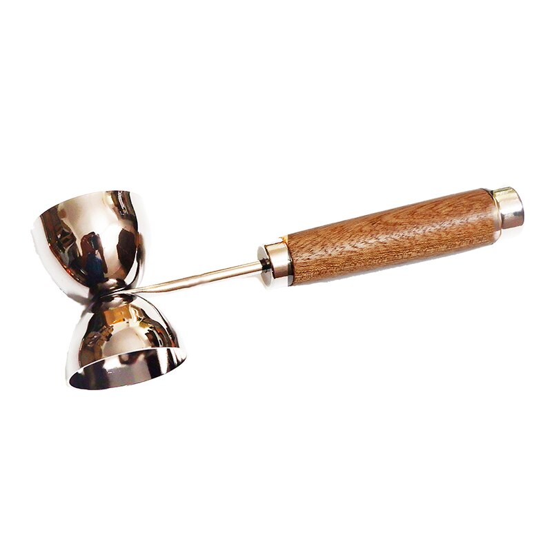 Bar Cocktail Jigger Double Jigger with Wood Handle Double Hammer Jigger measure with a handle for greater speed and ease of use