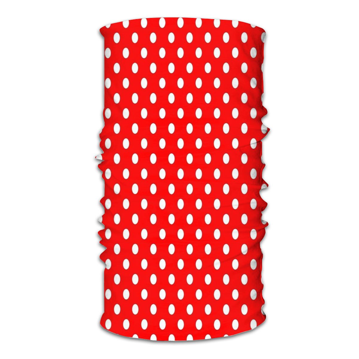 Solskydd halsduk ansiktsskydd polka dot vit på röd magisk ring hals halsduk huvudband multifunktionella bandana ansiktsskydd halsdukar