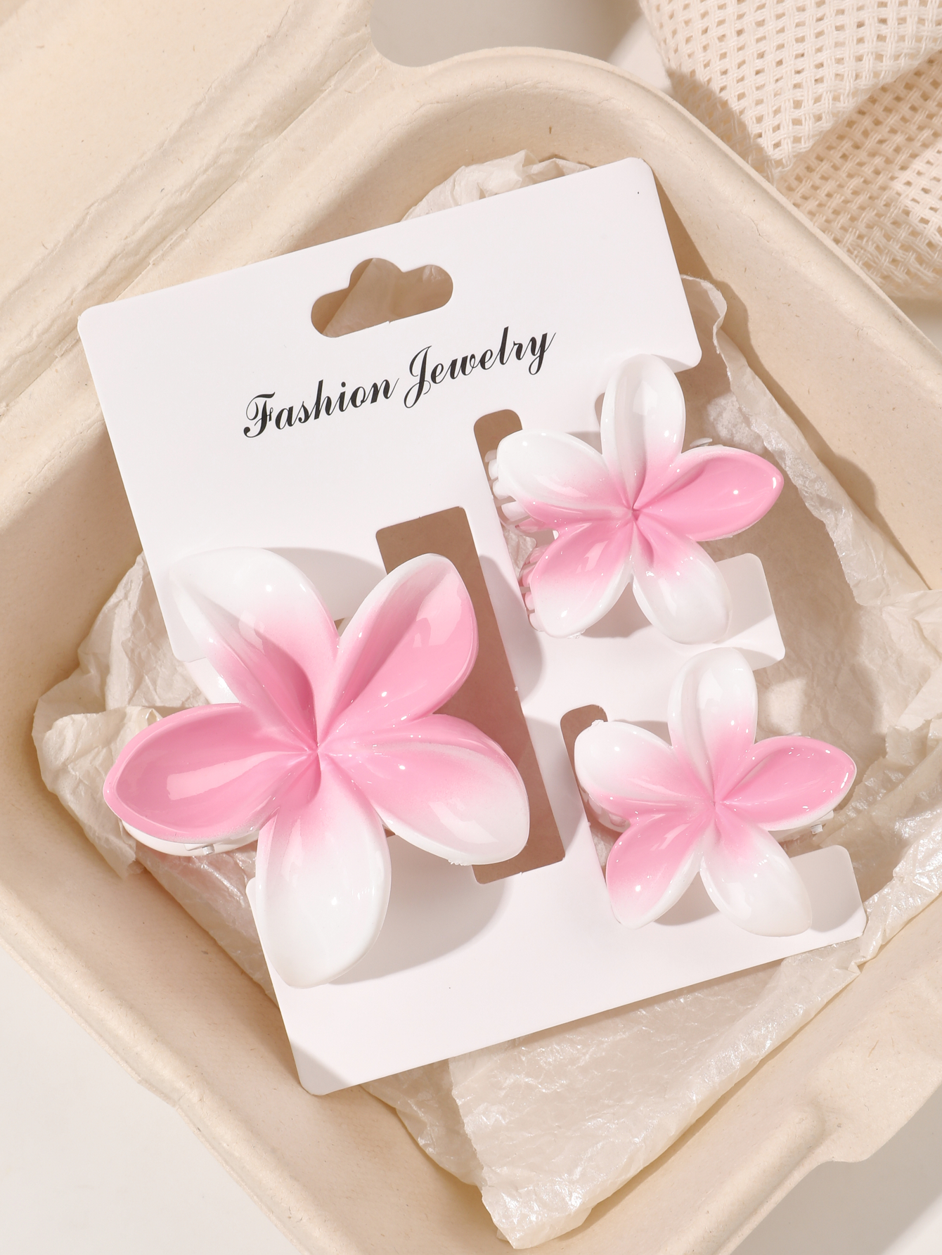 4 Uds. Pinzas en forma de garra para el pelo de plátano y flores bonitas para cabello grueso, sujeción fuerte antideslizante, hawaiano, accesorios para el cabello para mujeres y niñas, de vacaciones: Negro