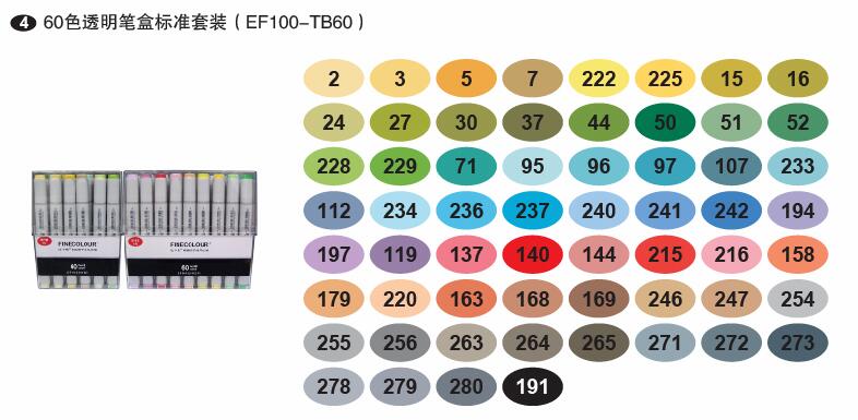 Finecolour EF100 Double-Headed Sketch Drawing Art Markers