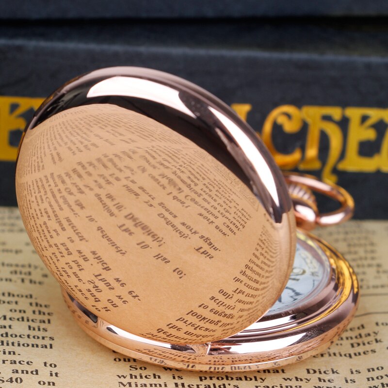 Case Quartz Pocket Watch Chain Stainless Steel Smooth Face Classic Pocket Watches For Men Women