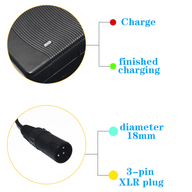 Cargador de batería de litio de 48V/54,6 V 2A 13S Scooter ebike cargador de batería de iones de litio con conector XLR de 3 pines UE/EE. UU./AU/Reino Unido
