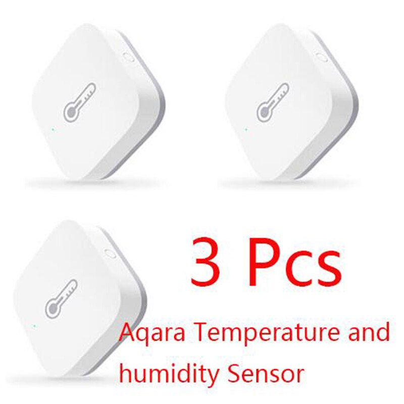 Aqara température Hu mi capteur environnement pression d'air maison intelligente Zigbee contrôle sans fil travail pour Mi maison hub D5 #: 3pcs aqara version