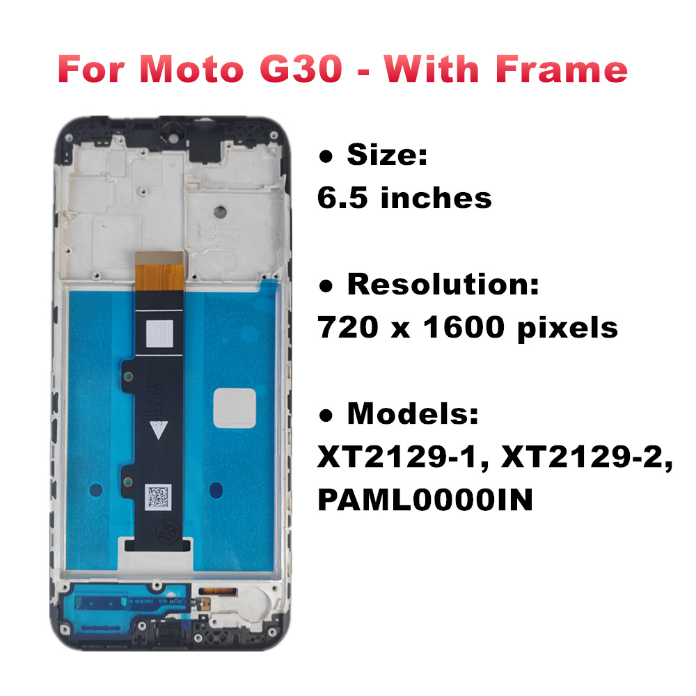 Wyświetlacz robić serii Moto G robić Motorola Moto G10 G20 G30 G50 4G 5G G60 G60S G100 Wyświetlacz LCD Ekran dotykowy Digitizer z ramką: marynarka wojenna
