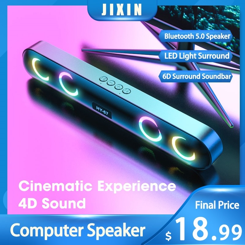 Cool Lichten Modus 4D Soundbar 5.0 Bluetooth Speakers Thuis Luidspreker Box 360 ° Surround Stereo Subwoofer Sound Bar Voor Pc laptop