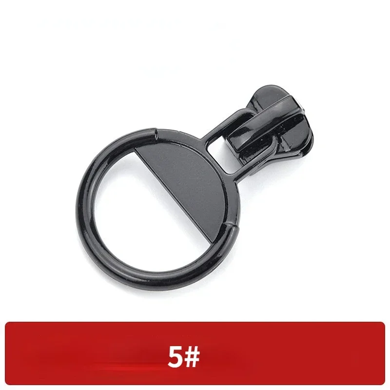 5 deslizadores de cremallera de metal para cremalleras de dientes de resina 3 # /5 # /8 # Accesorios negros de la cremallera de la ropa de los deslizadores de la cremallera del bloqueo auto