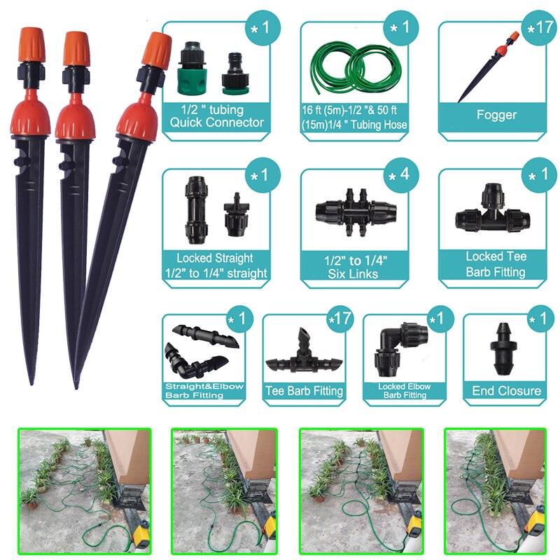 Smart Irrigation Timer Irrigation Controller System Water Valve Garden Watering Timer: Mist drip set