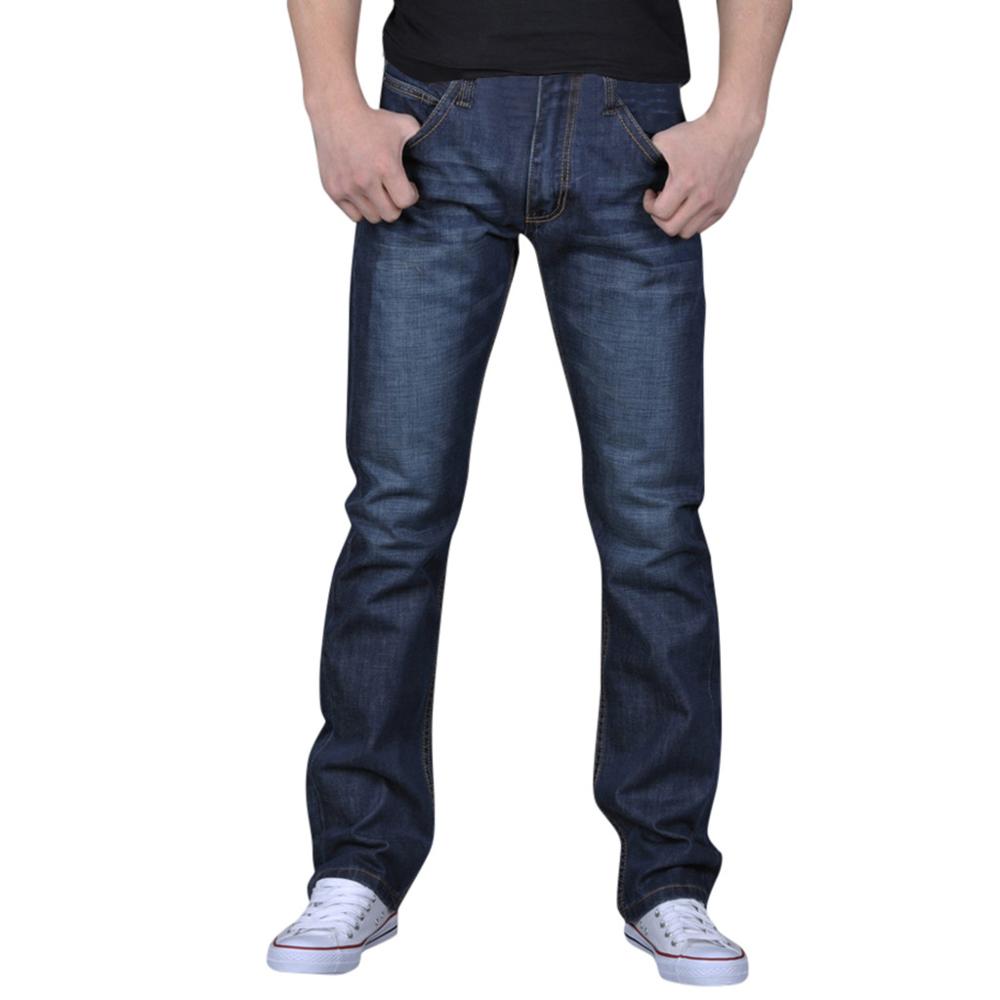 Slim Fit Denim Bekrast Mannen Pure Kleur Denim Katoen Vintage Wassen Hip Hop Werk Broek Jeans Broek meer Maten