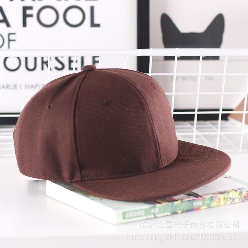 Solidna czapka w stylu Hip-Hop dla mężczyzn czapka typu Snapback damskie czapki baseballowe regulowane płaskie rondo Bill zwykłe daszki chłopcy i dziewczęta taniec uliczny: Brązowy