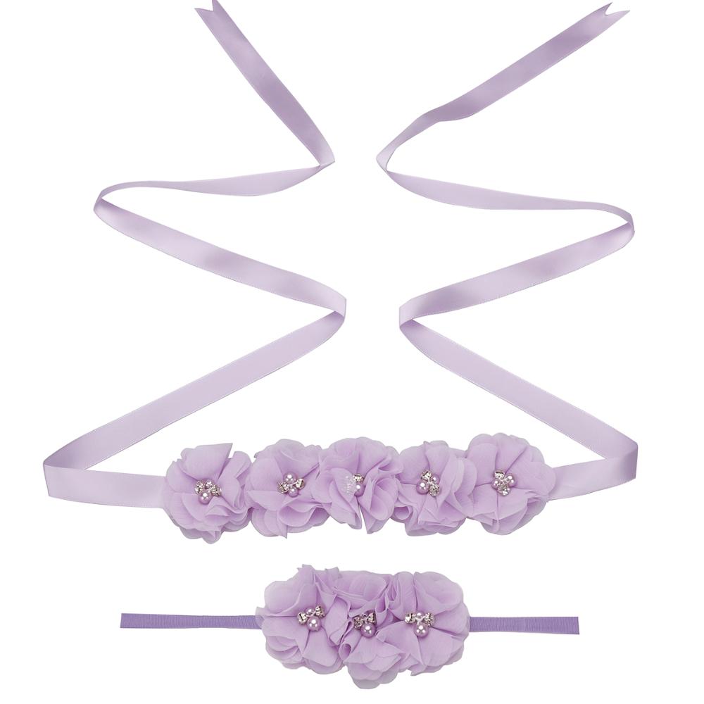 Nuevos cinturones de flores de cinta de seda cinturones de fajín de señora niña con niños Chiffon flor diadema accesorios de boda decoraciones